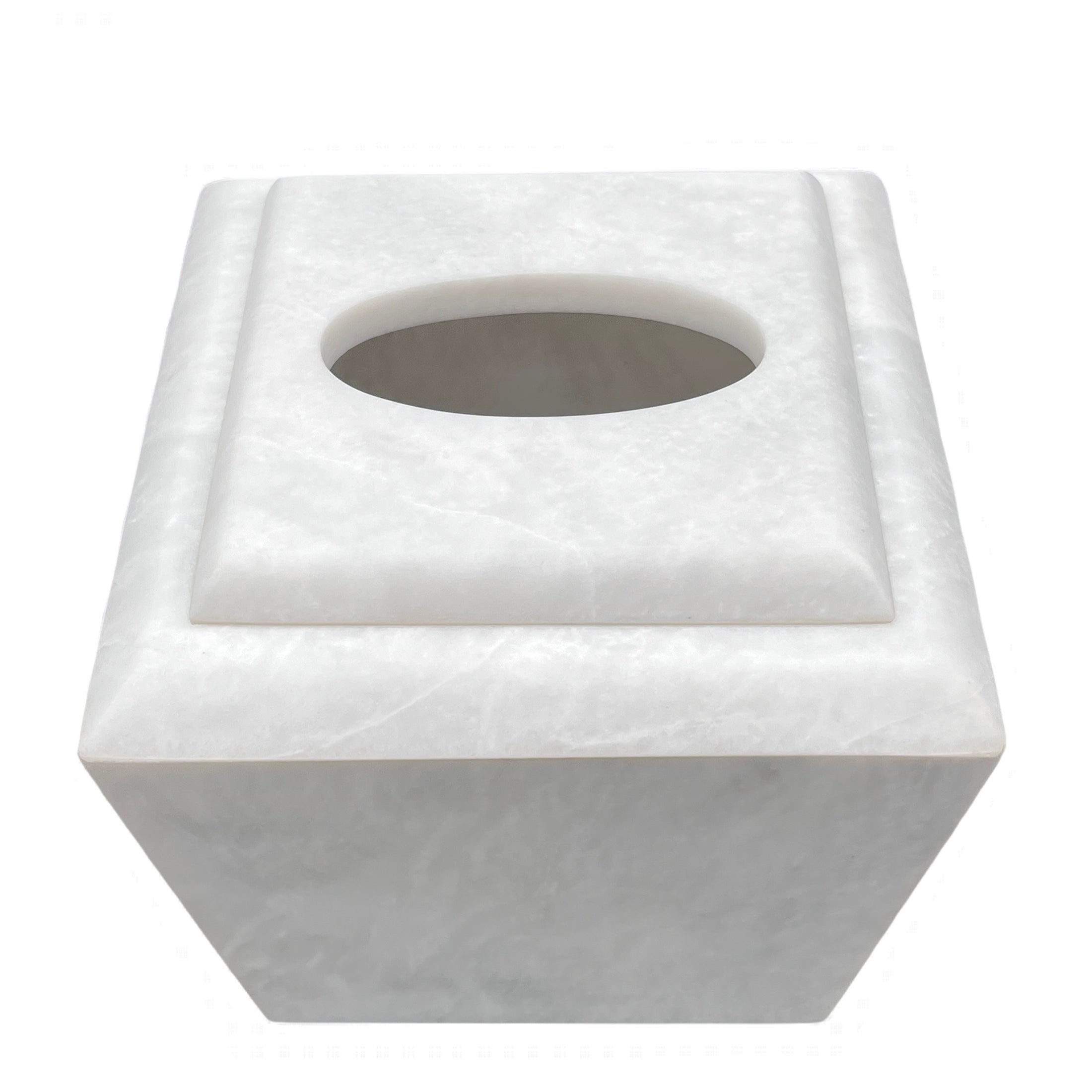 Yasmin Marble Tissue Box - Pearl White Marble Honed