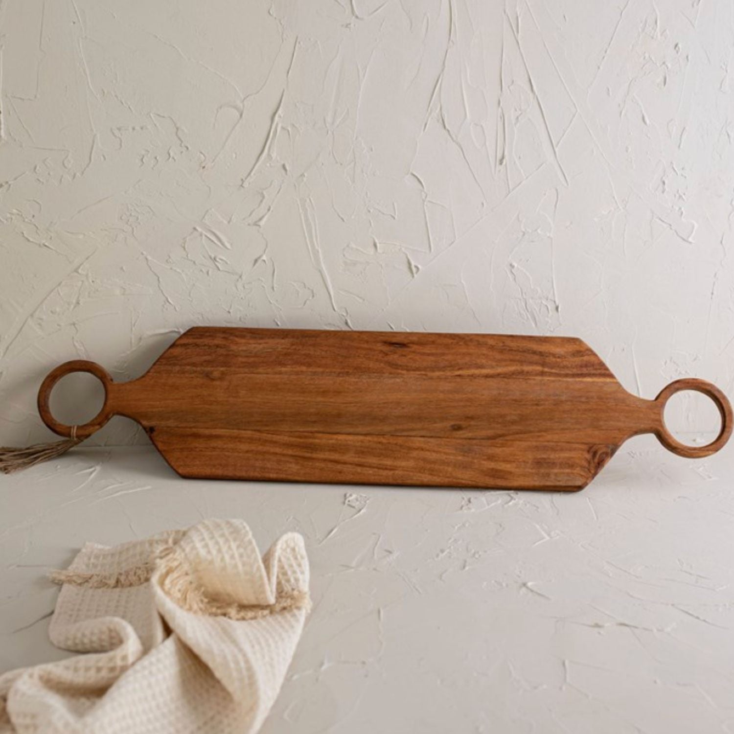 Acacia Serving Board with Circular Handles