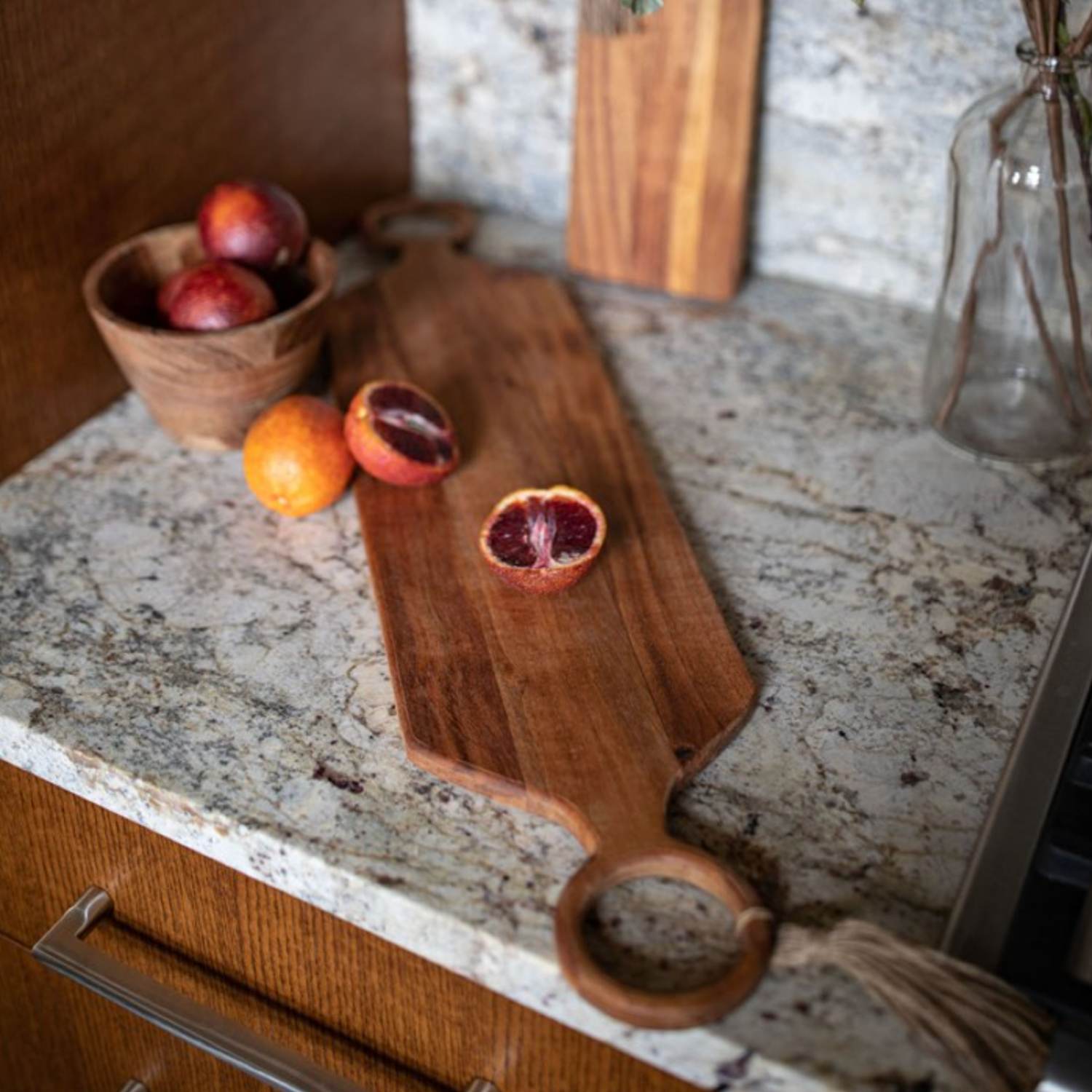 Acacia Serving Board with Circular Handles