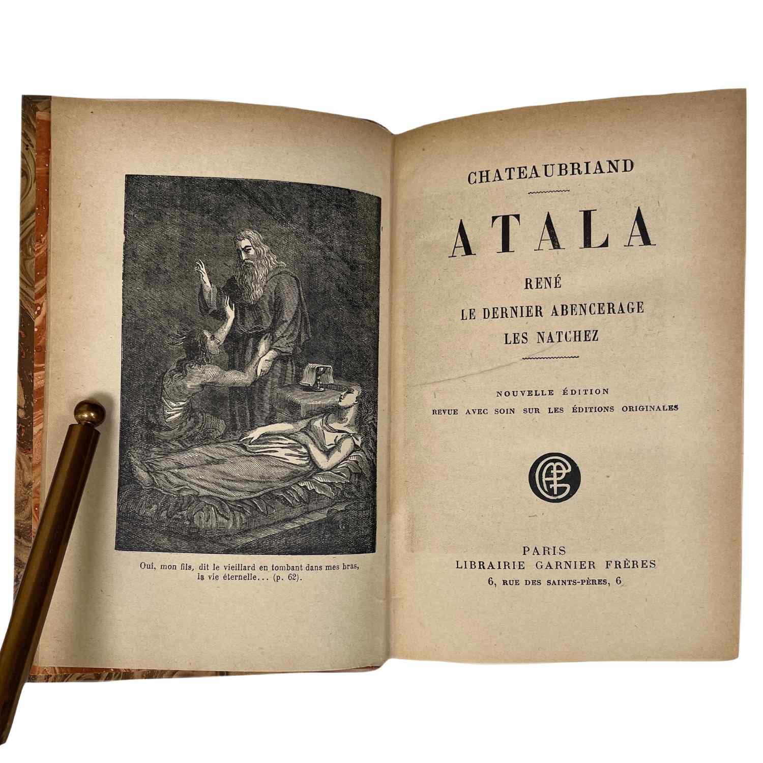 French Antique Love Novels & Edifying Letters of Missionaries in Red & Brown - set of 4