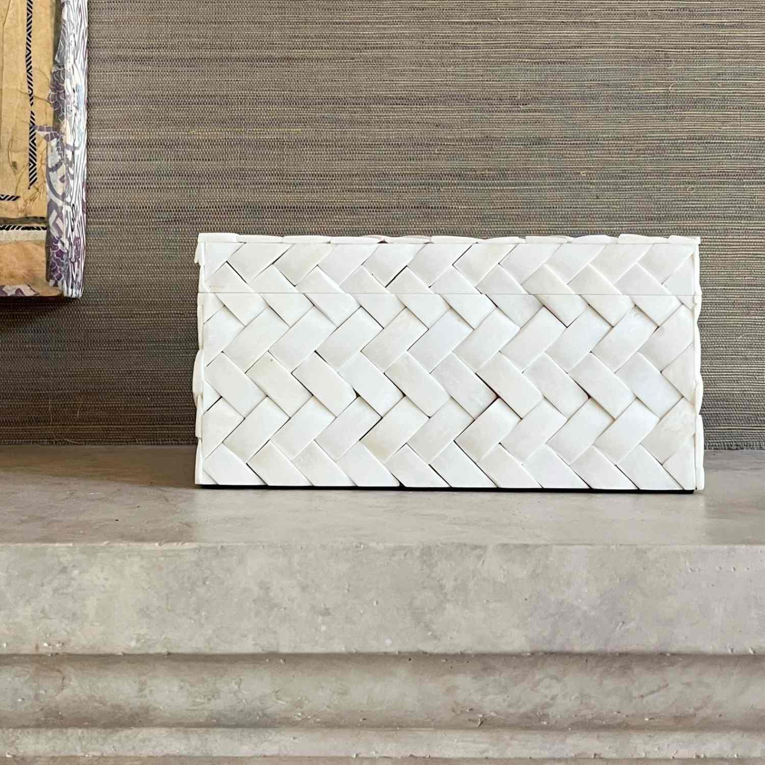 Ivory Braid Box - 10"x 5"x 5"
