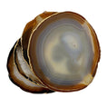 Load image into Gallery viewer, Coasters Large Natural Brown Agate with Gold Trim - Set of 4
