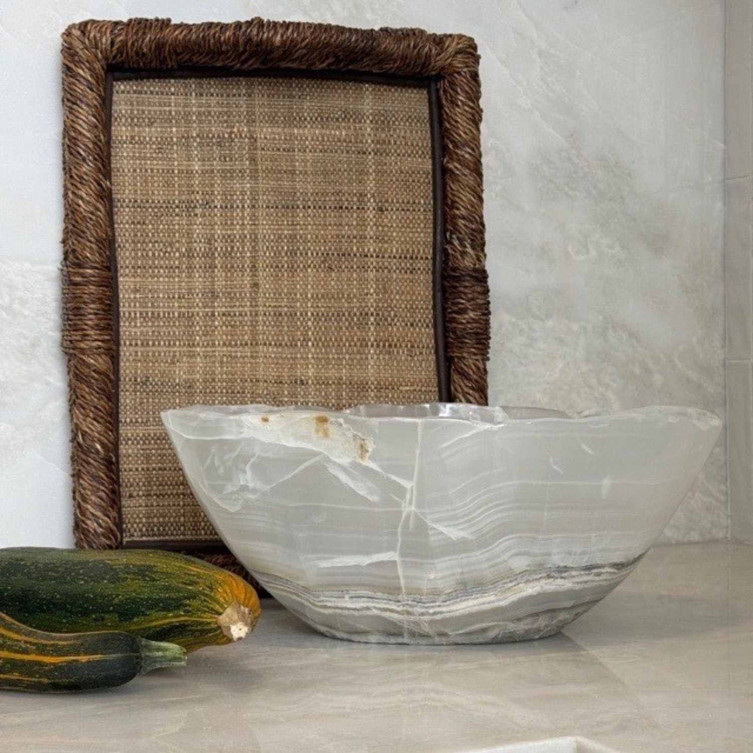 Deep Onyx Bowl with Stone Bottom