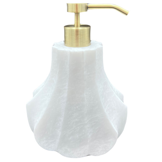Yasmin Marble Soap Dispenser - Pearl White Marble Honed