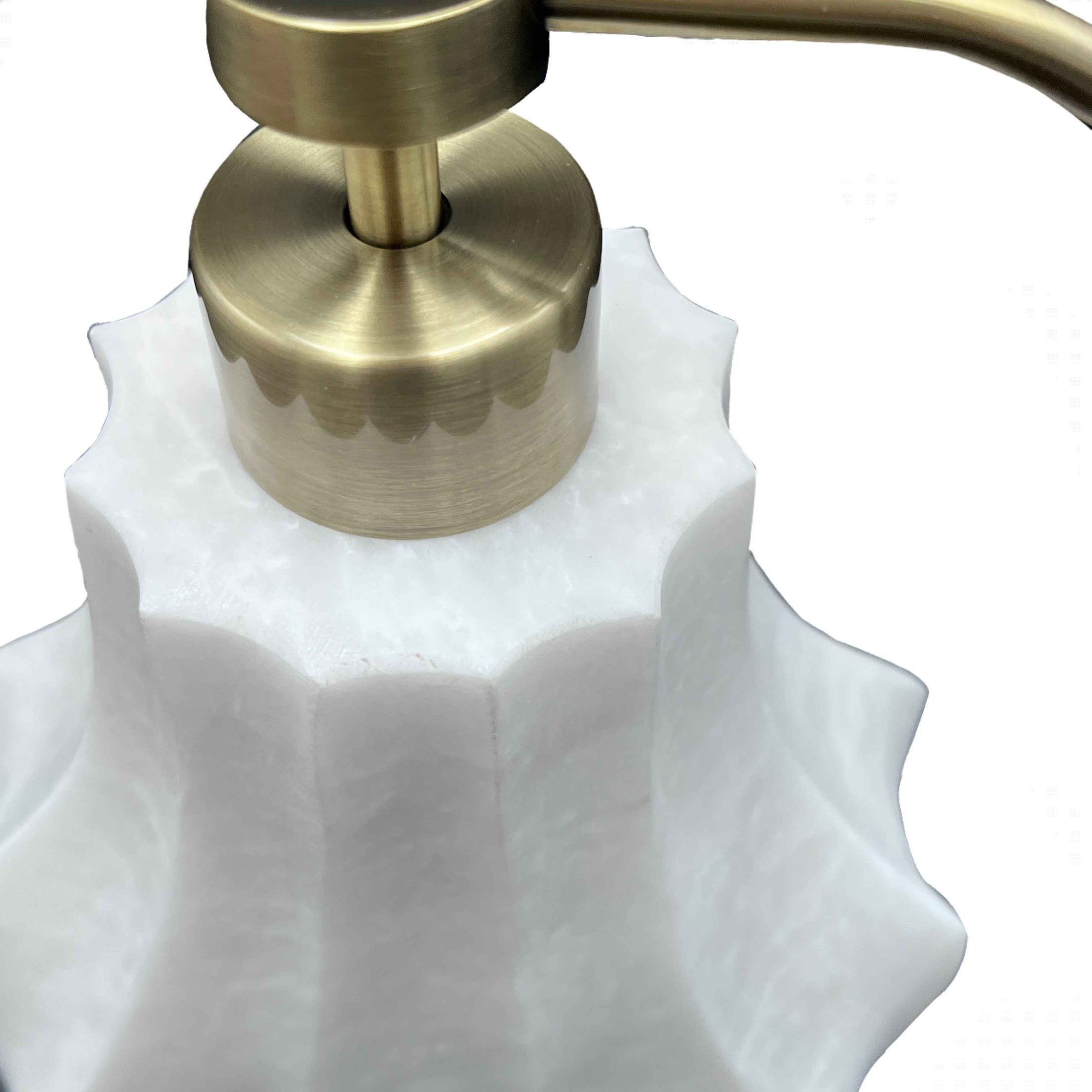 Yasmin Marble Soap Dispenser - Pearl White Marble Honed
