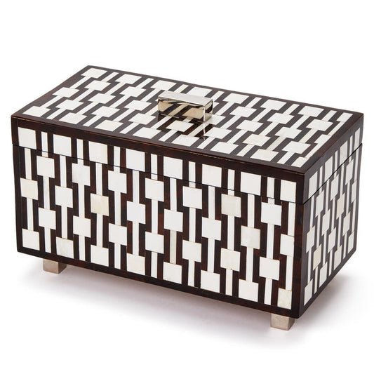 Caspian Bone Box with Silver Feet & Handle