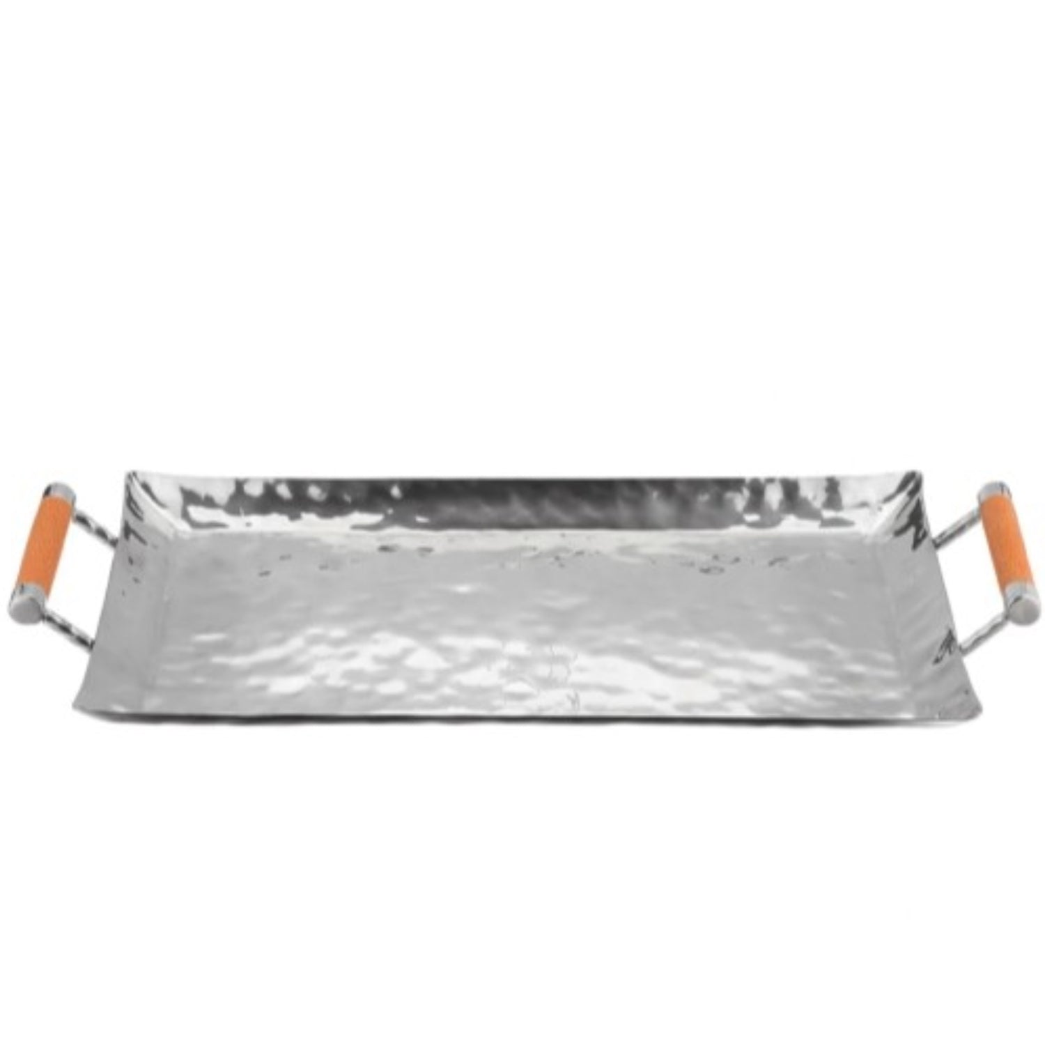 Hand-Forged Rectangle Tray with Genuine Shagreen Handles - Large