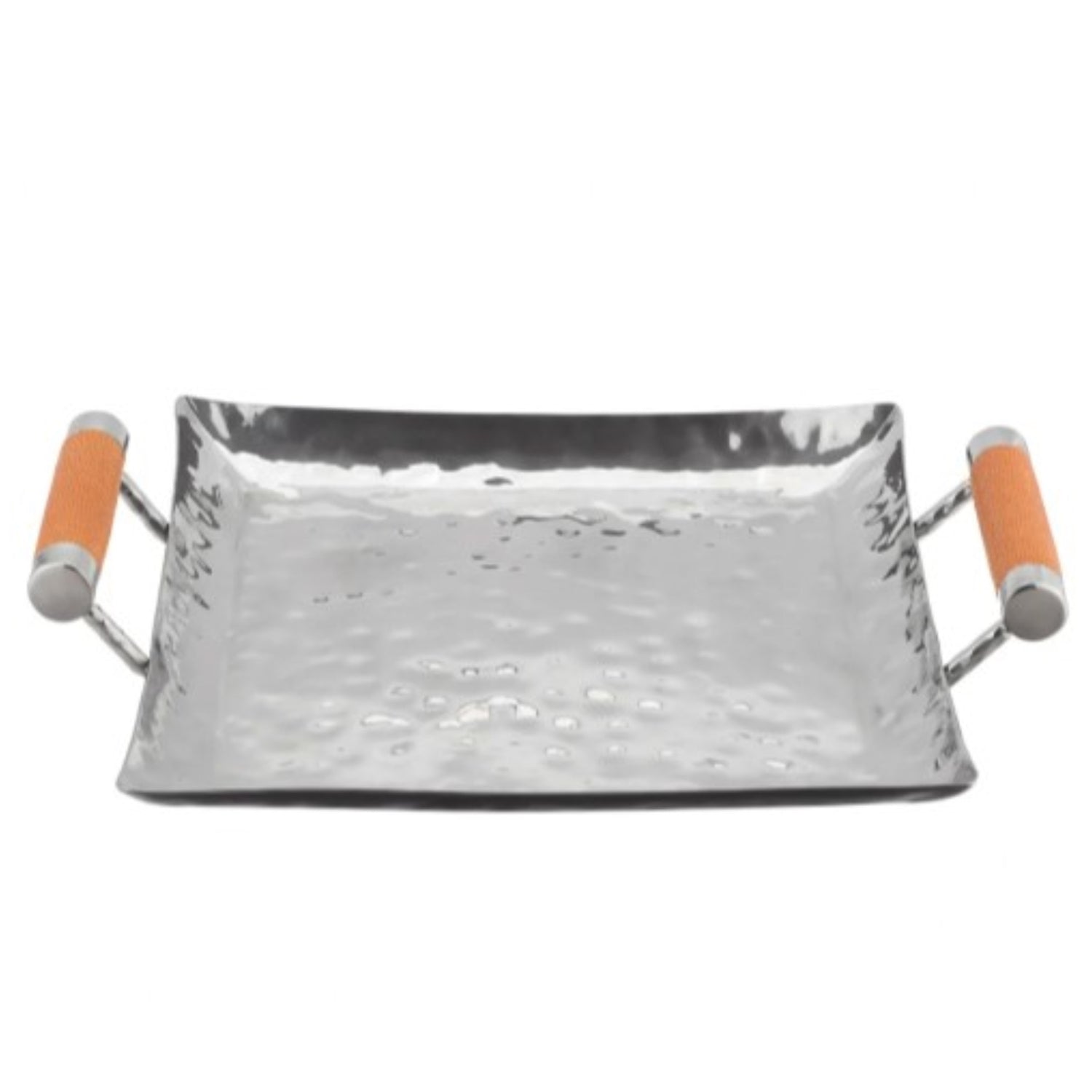 Hand-Forged Square Tray with Genuine Shagreen Handles - Small