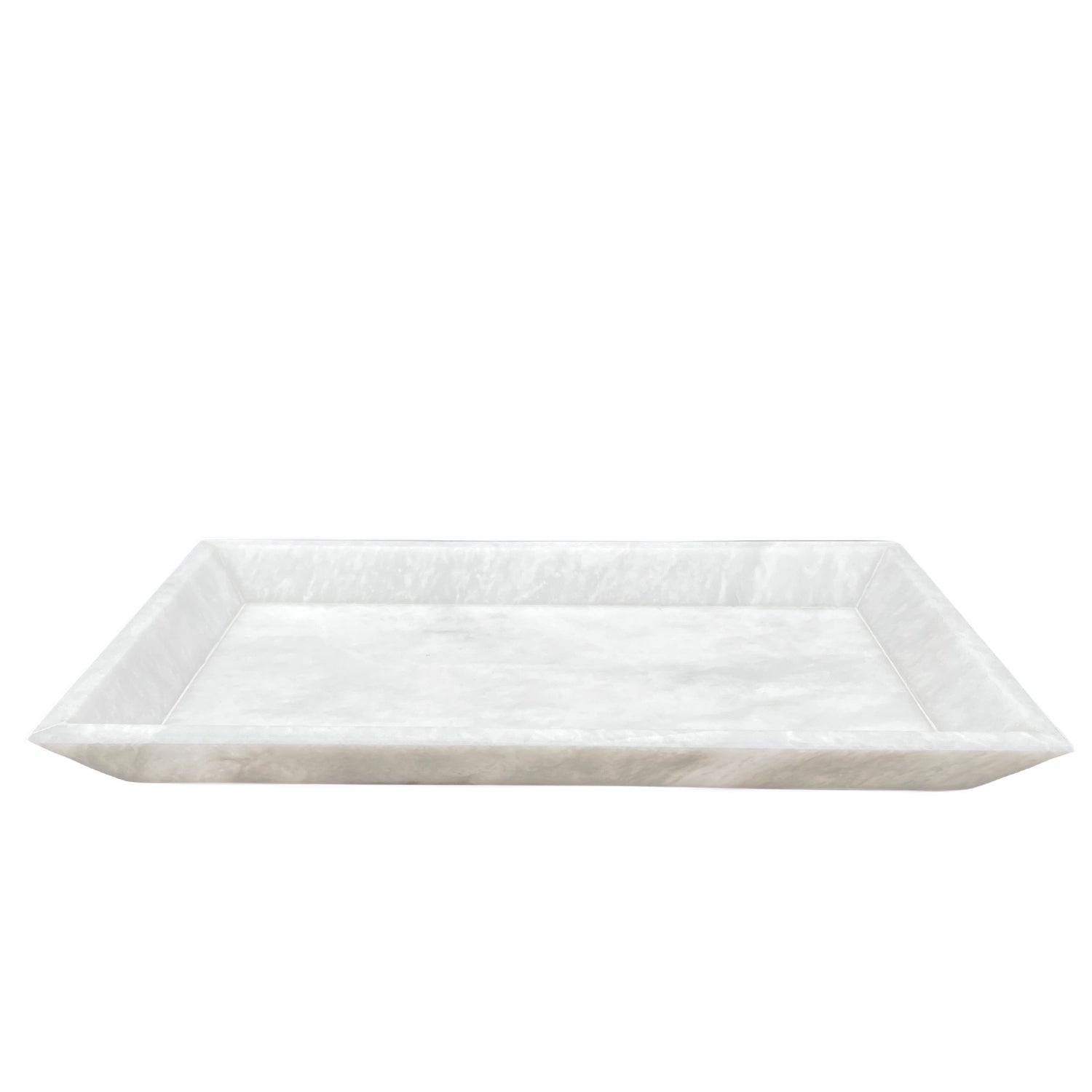 Yasmin Marble Vanity Tray - Pearl White Marble Honed