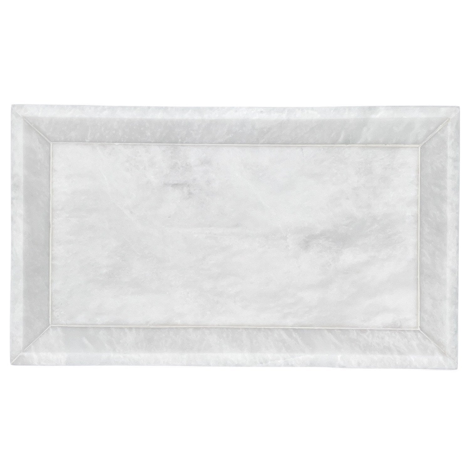 Yasmin Marble Vanity Tray - Pearl White Marble Honed