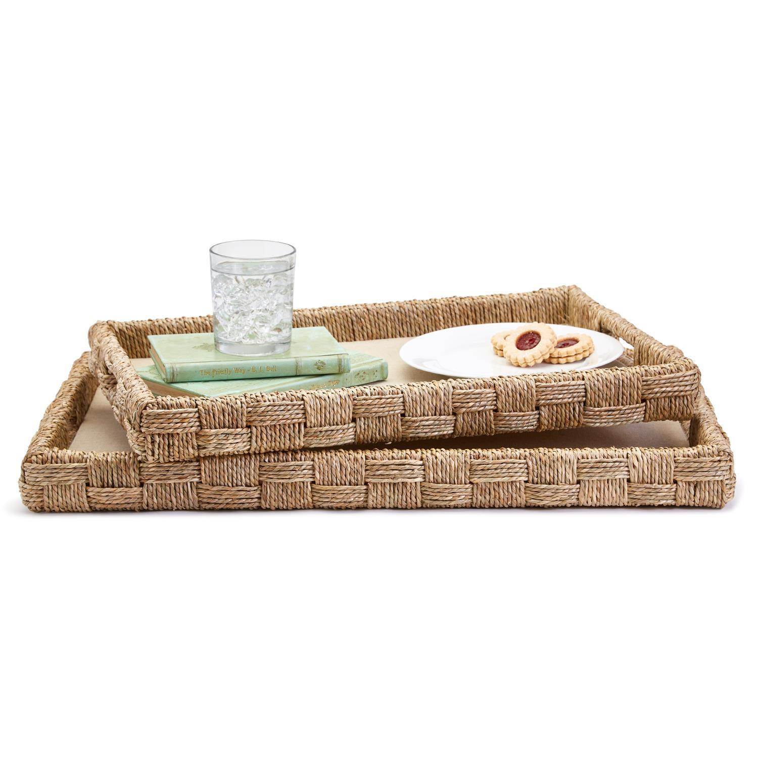 Sea Grass Woven Trays – Set of 2