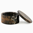 Load image into Gallery viewer, Round Marble Box - Black/Gold Marble Honed
