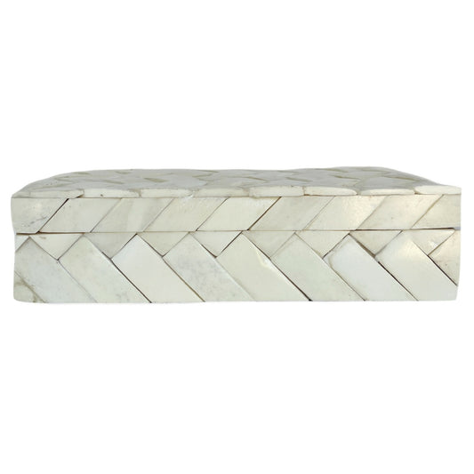 Ivory Braid Box - 8"x 5"x 2"