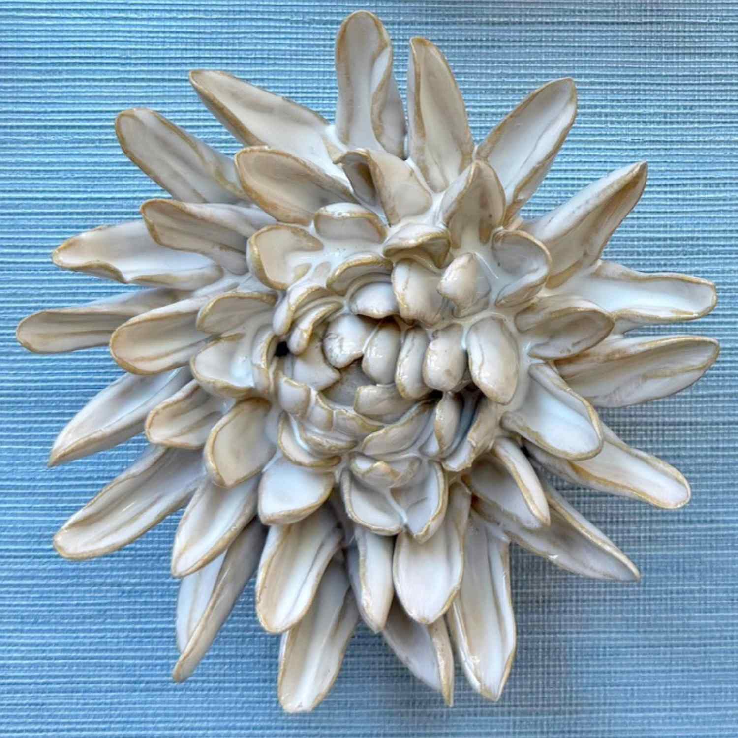 Ceramic Wall Flowers Ivory - Set of 7