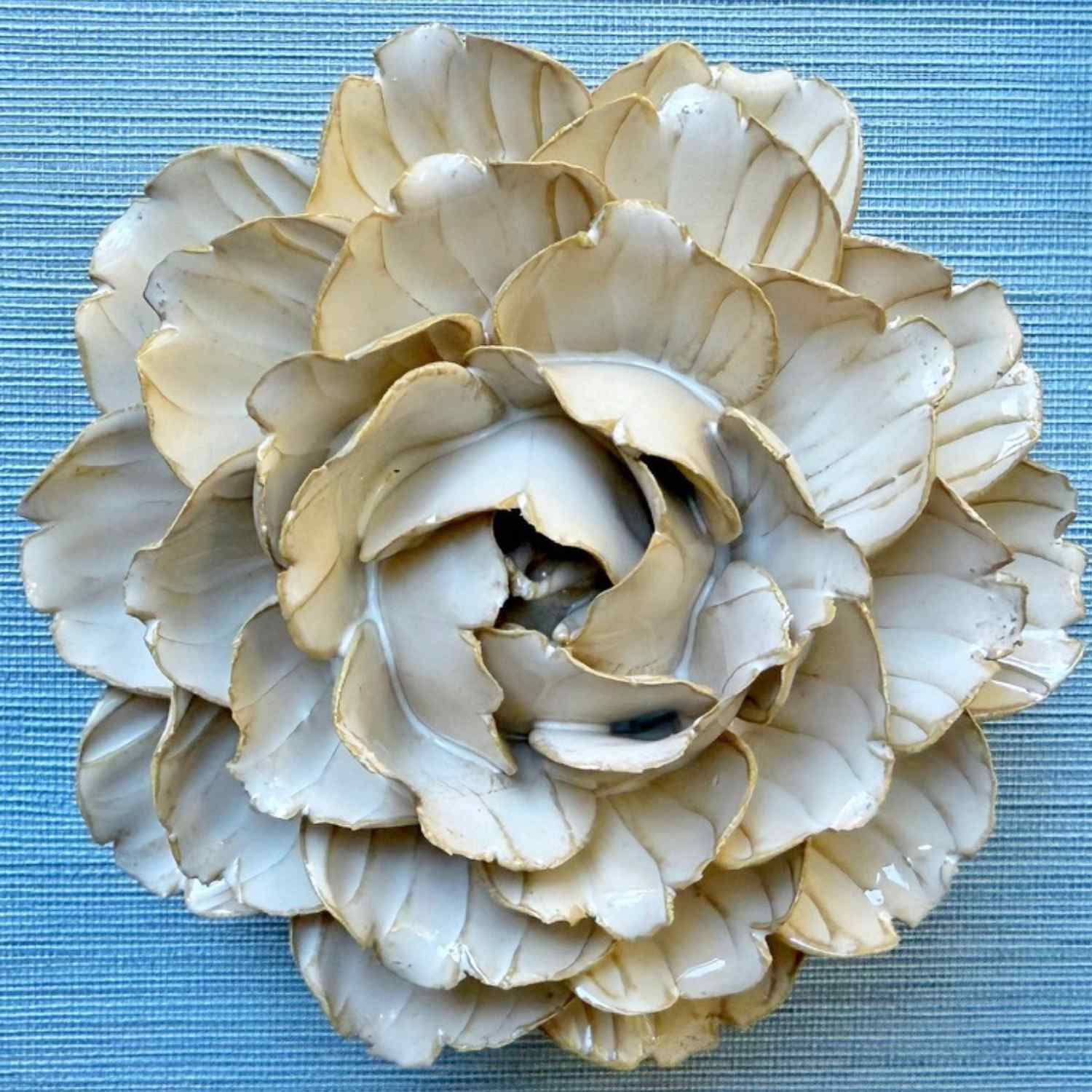Ceramic Wall Flowers Ivory - Set of 7