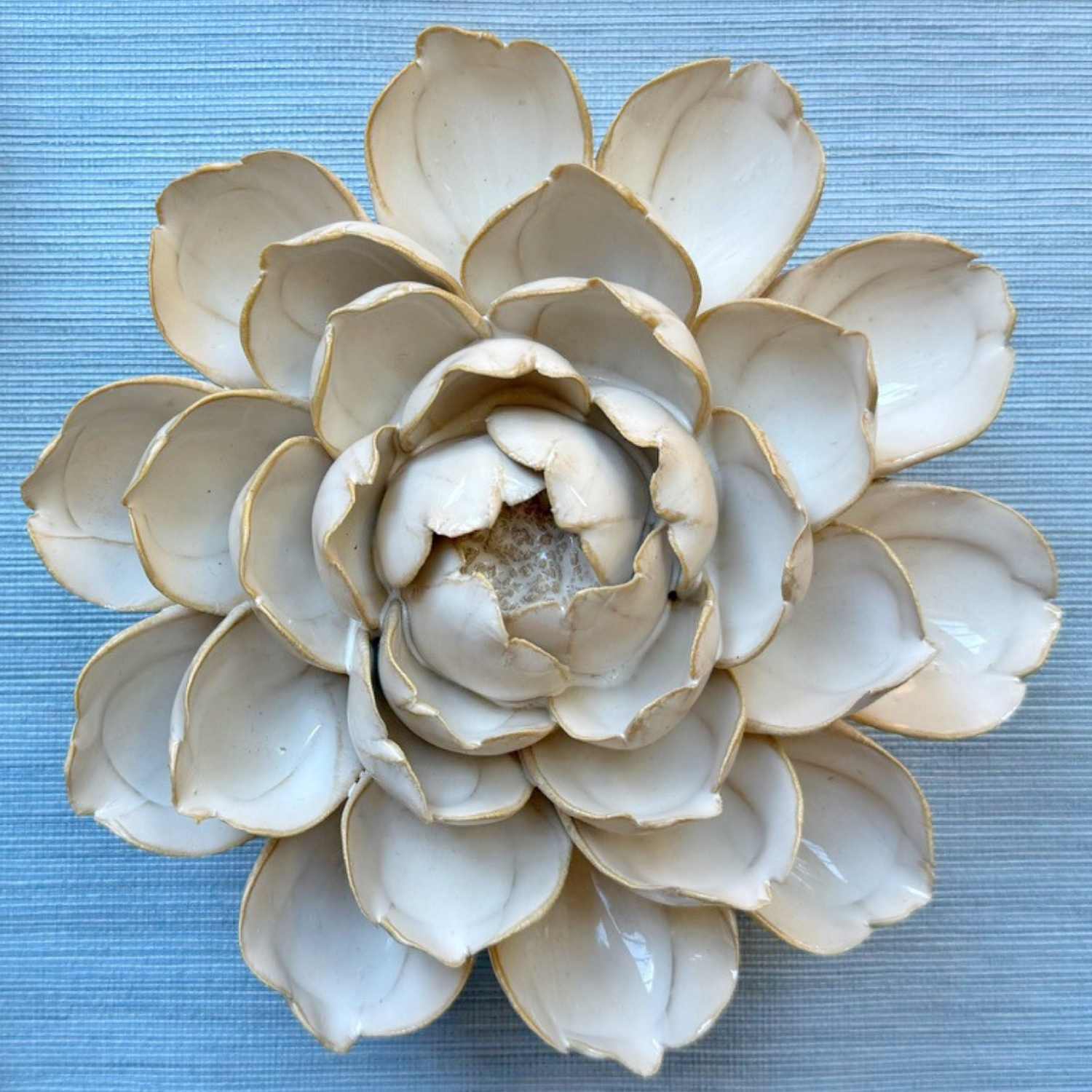 Ceramic Wall Flowers Ivory - Set of 7