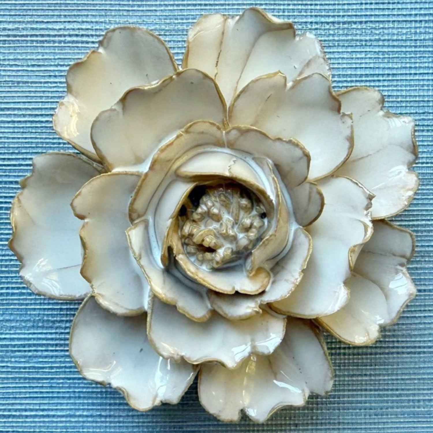 Ceramic Wall Flowers Ivory - Set of 7