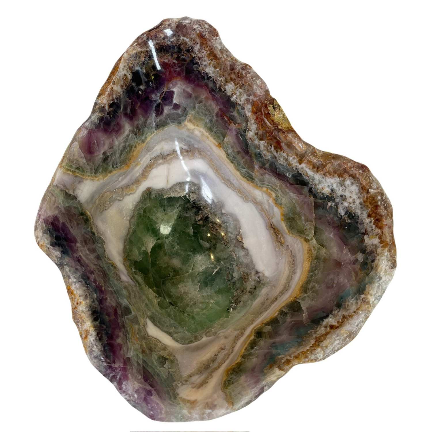 Large Green & Purple Fluorite Bowl