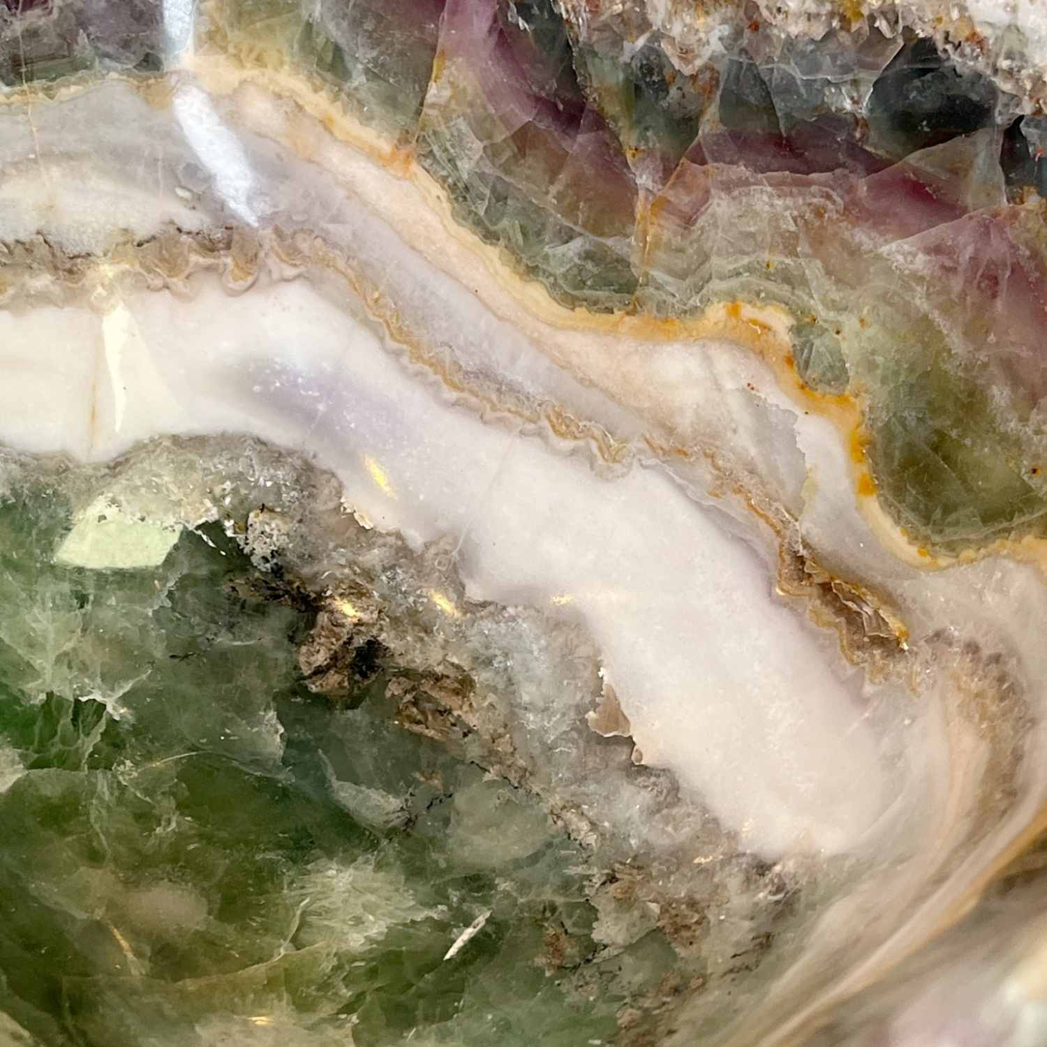 Large Green & Purple Fluorite Bowl