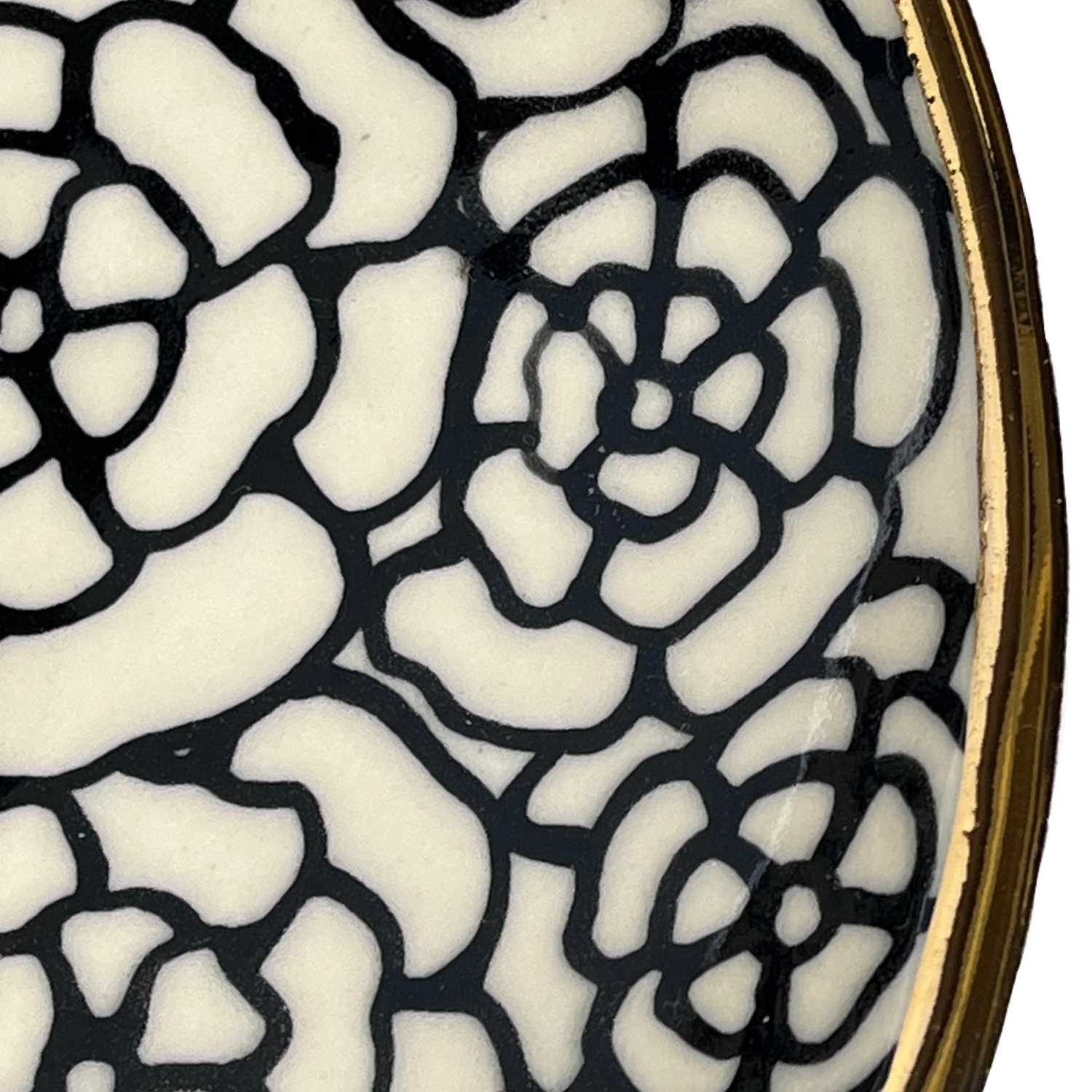 Handmade Serving Floral Bowl with 22K Gold - Large