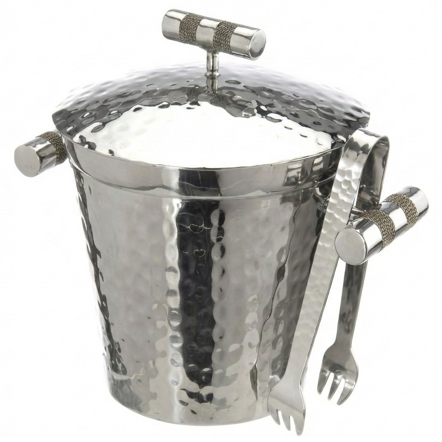 Hand-Forged Ice Bucket with Genuine Shagreen Handle