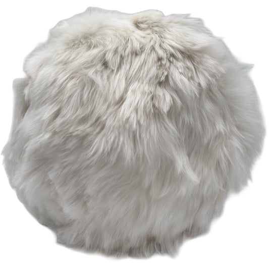 Suri Alpaca Ball Cushion - Ivory - 11"