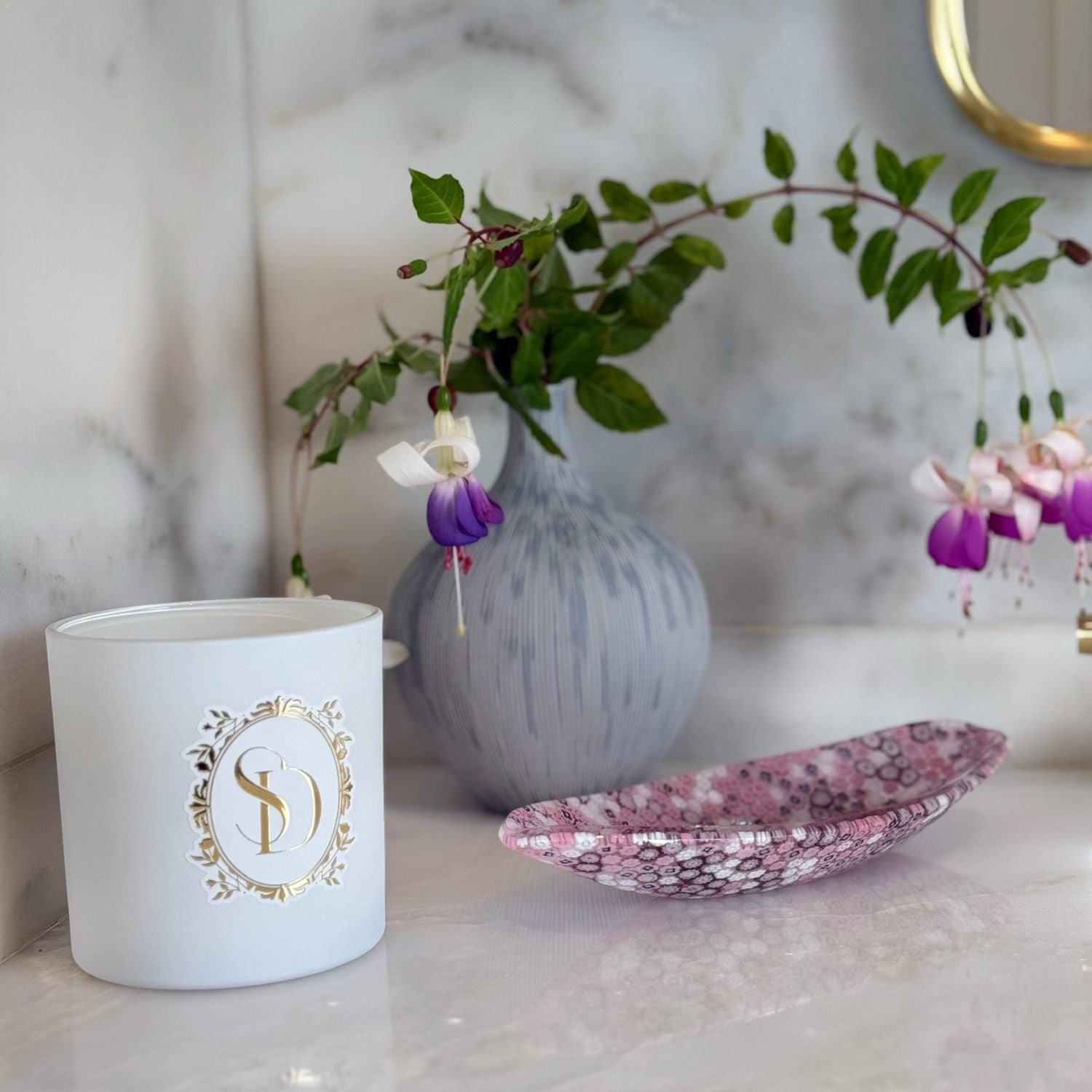 Ruby Murrina Millefiori Murano Glass Catch All Dish