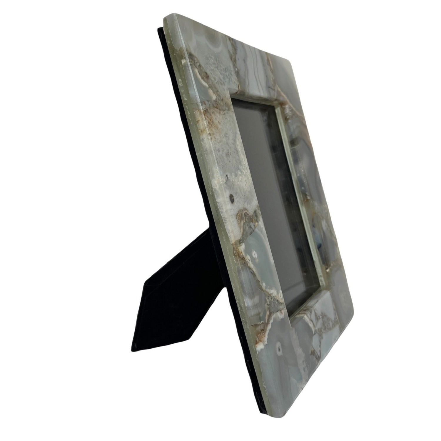 Rectangular frame in natural pastel grey agate, 4x6 inches