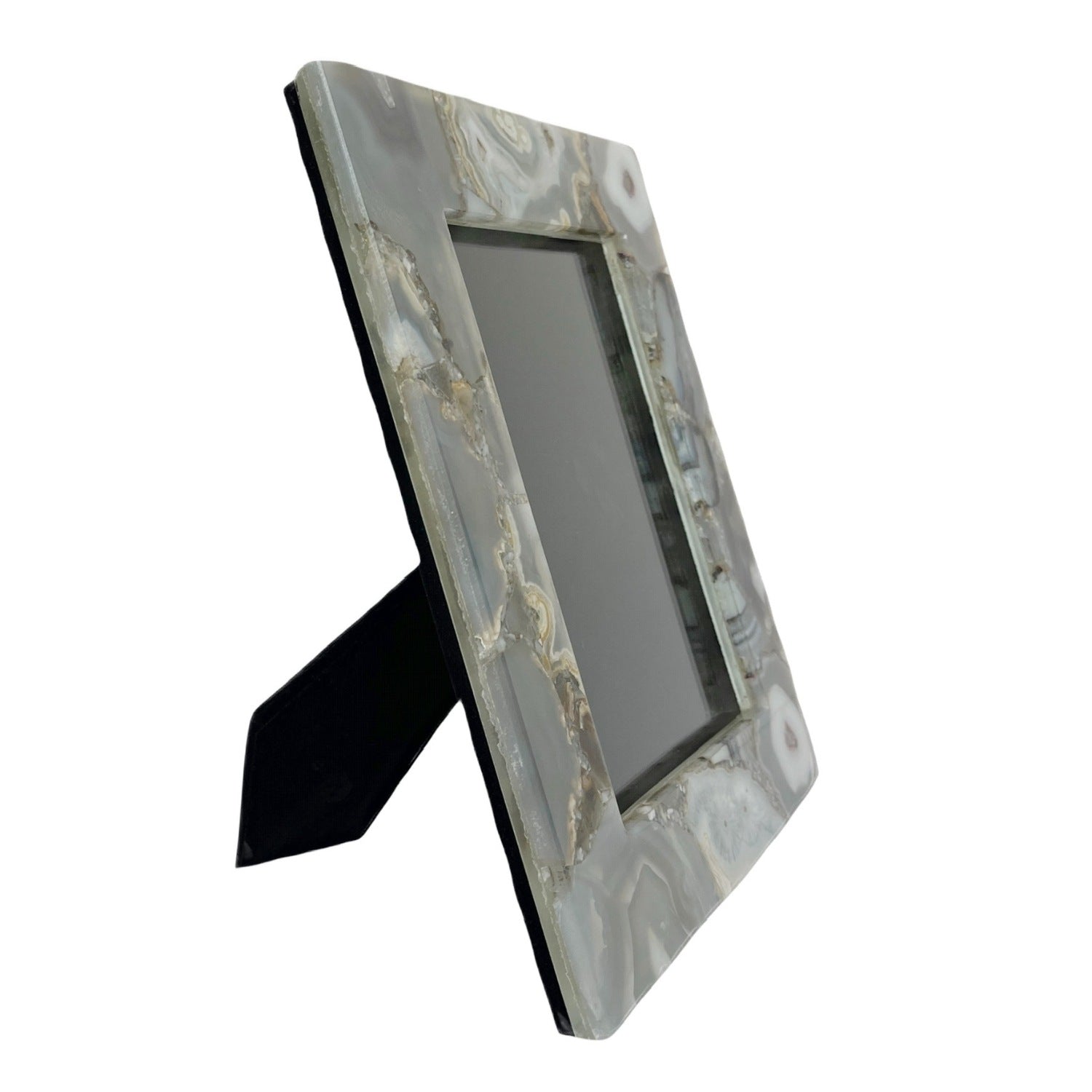 Rectangular frame in natural pastel grey agate, 5x7 inches