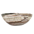Load image into Gallery viewer, Red, Beige, Brown Layered Onyx Bowl

