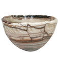 Load image into Gallery viewer, Red, Beige, Brown Layered Onyx Bowl
