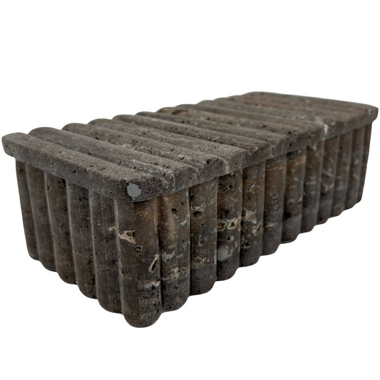 Ribbed Travertine Box