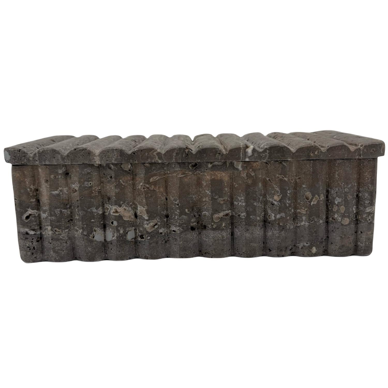 Ribbed Travertine Box