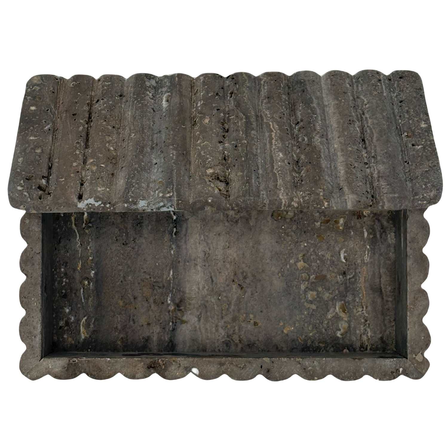 Ribbed Travertine Box