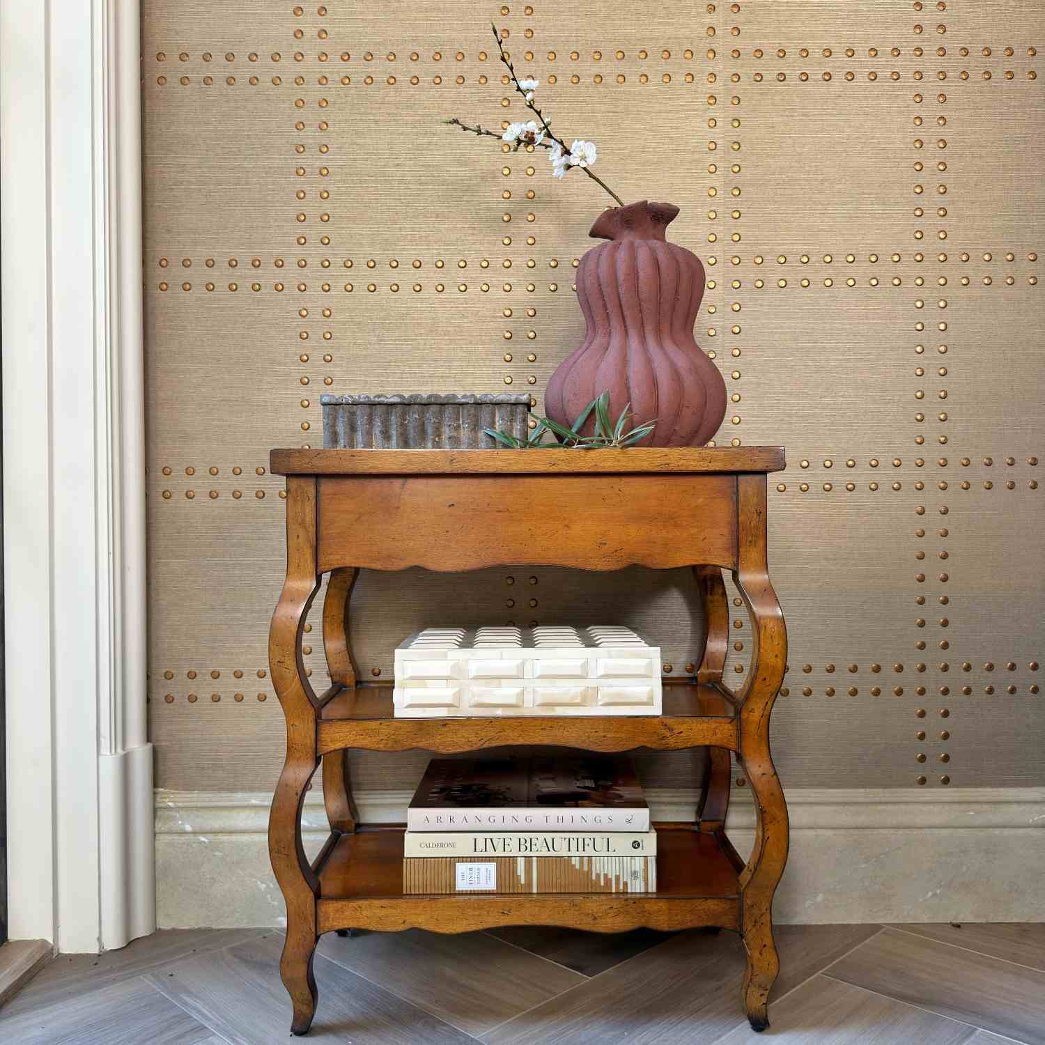 Ribbed Travertine Box