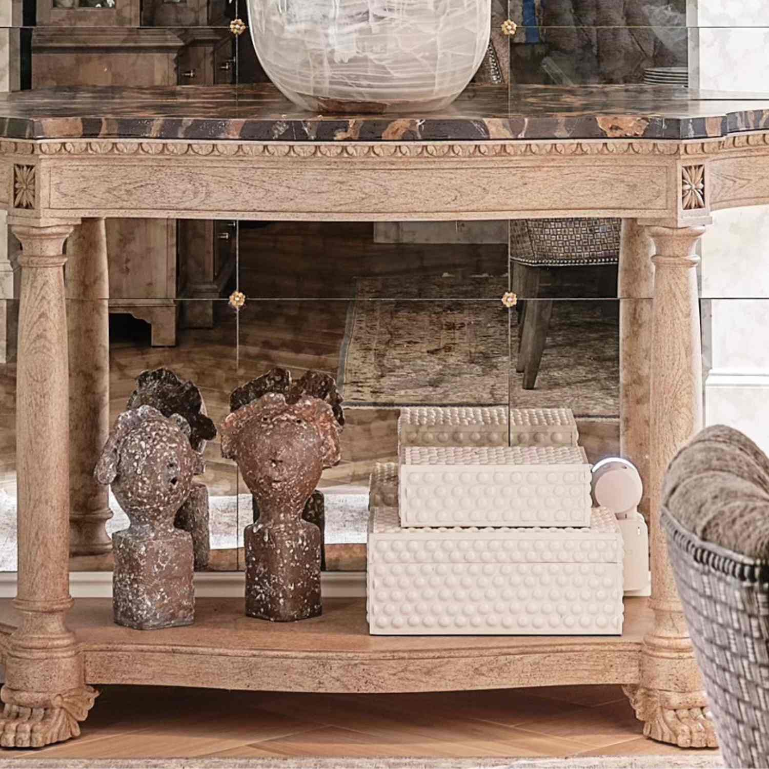 Ivory Button Bone Box