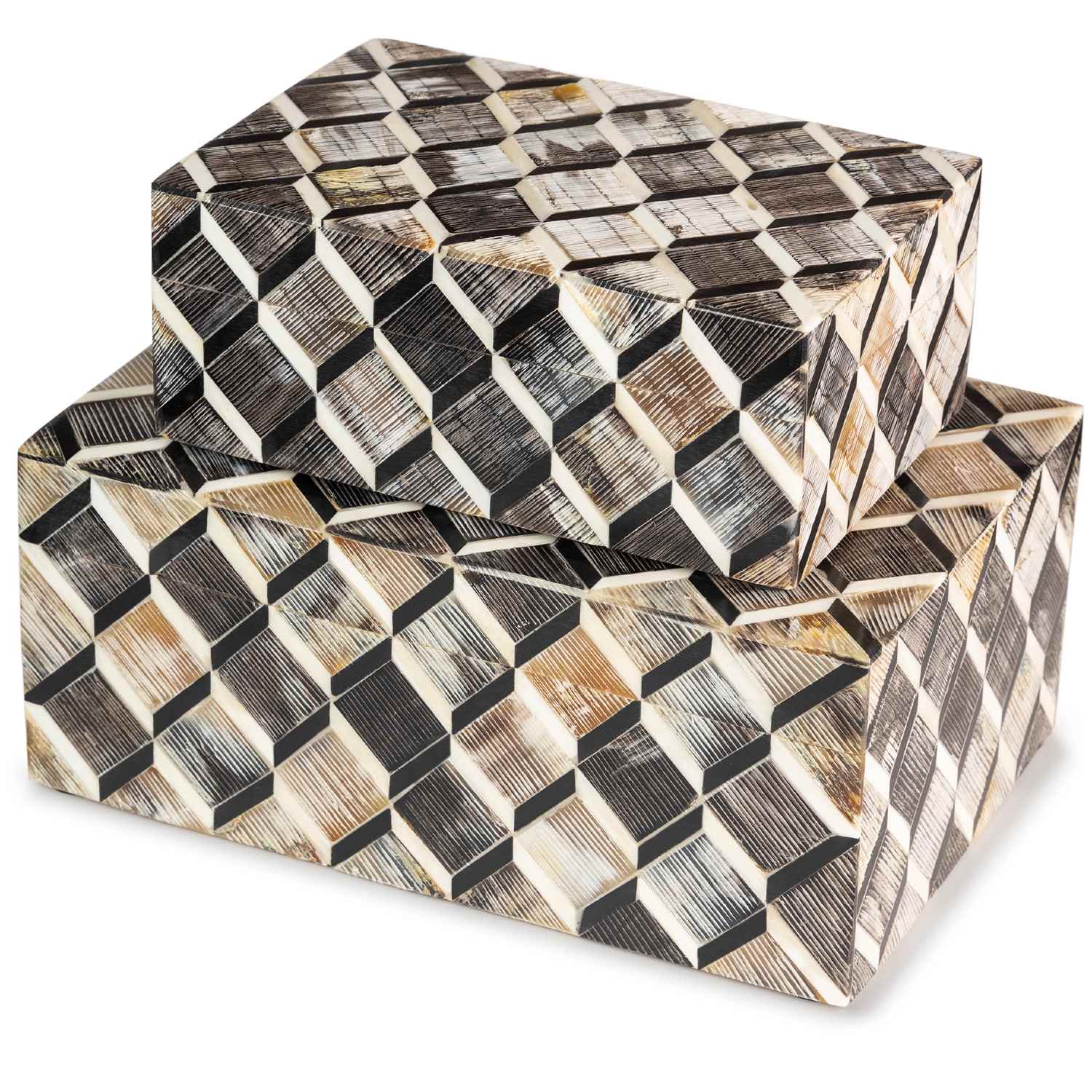 Harlequin Chiseled Horn Box