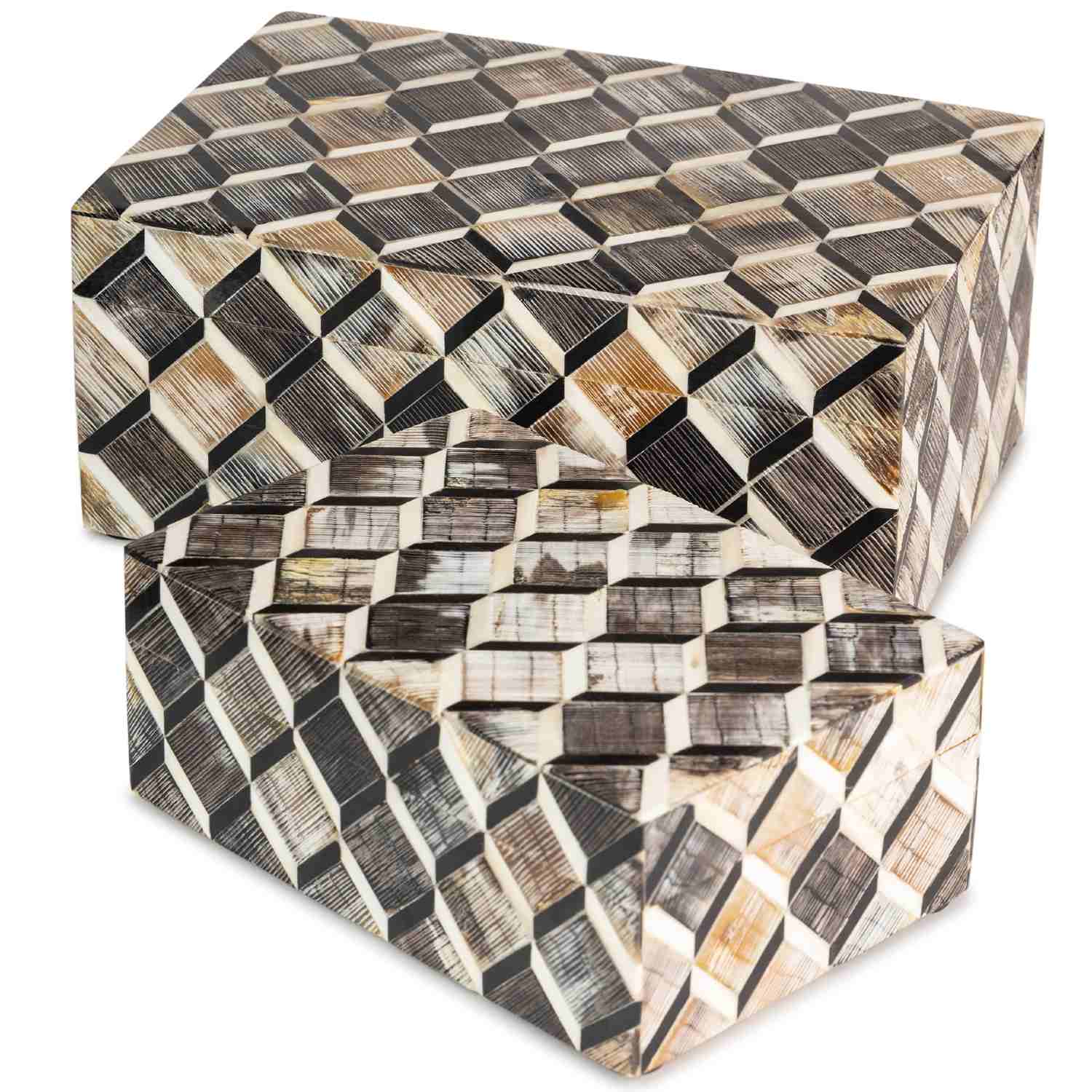 Harlequin Chiseled Horn Box