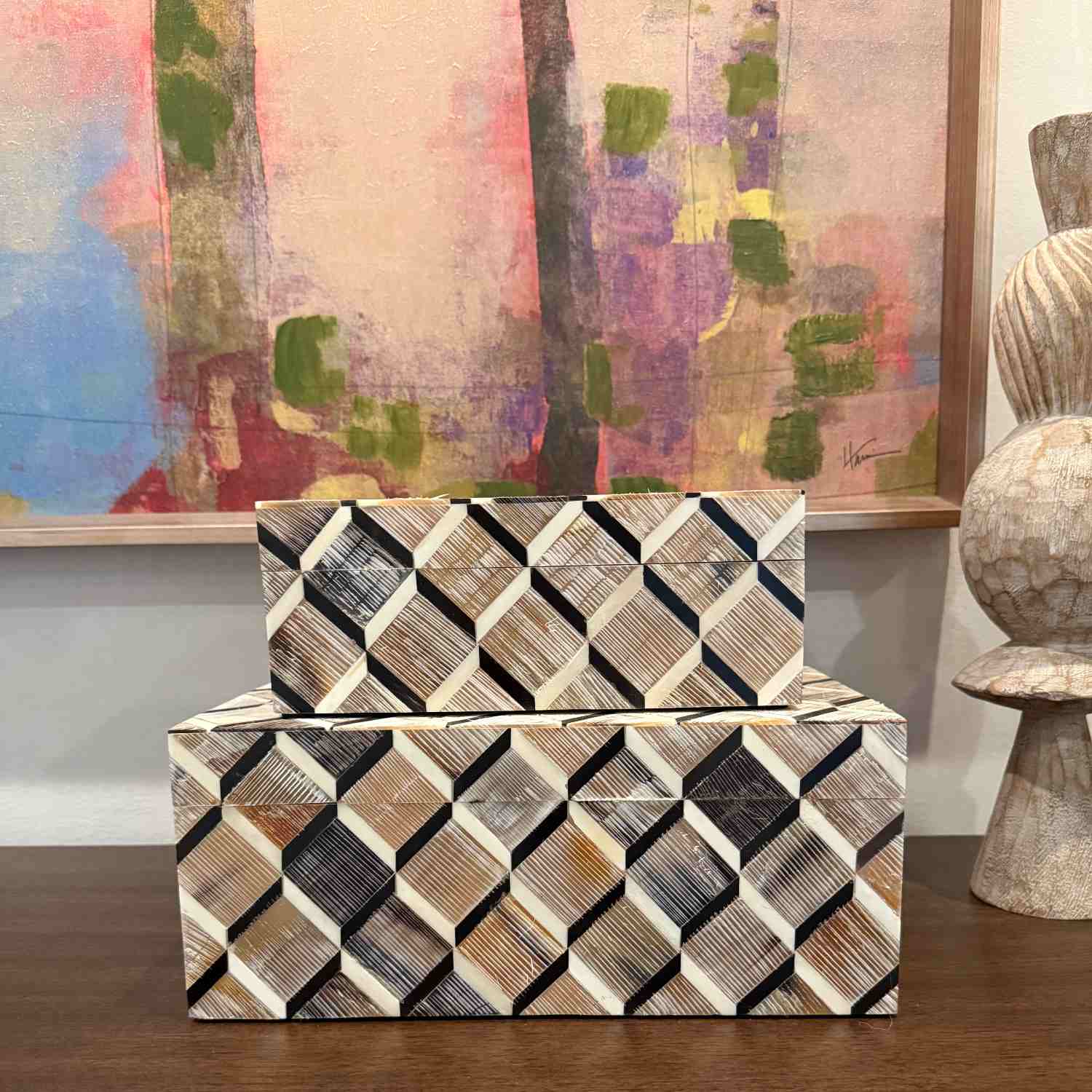 Harlequin Chiseled Horn Box