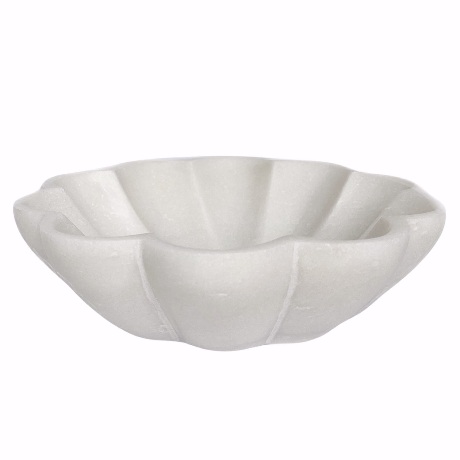 Small handcrafted white marble bowl