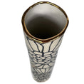 Load image into Gallery viewer, Tall & Narrow Ceramic Floral Vase in 22K Gold
