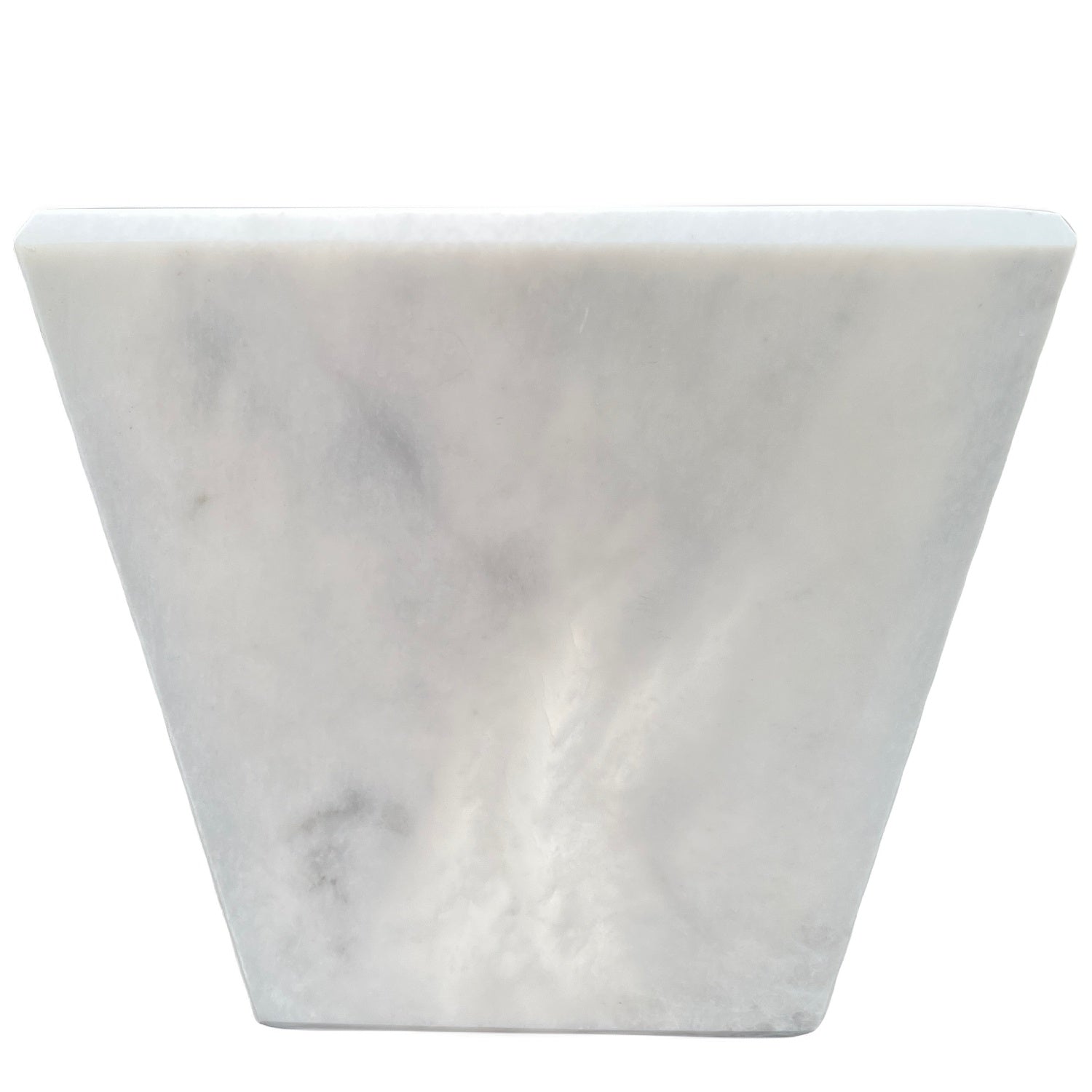 Yasmin Marble Waste Bin - Pearl White Marble Honed
