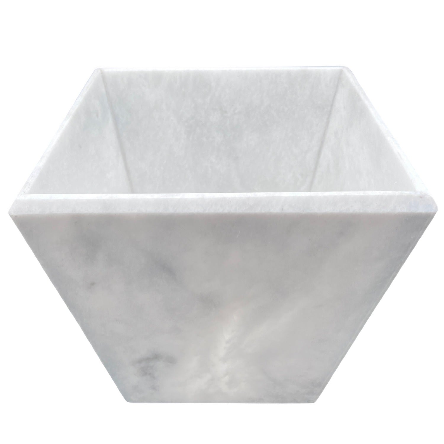 Yasmin Marble Waste Bin - Pearl White Marble Honed