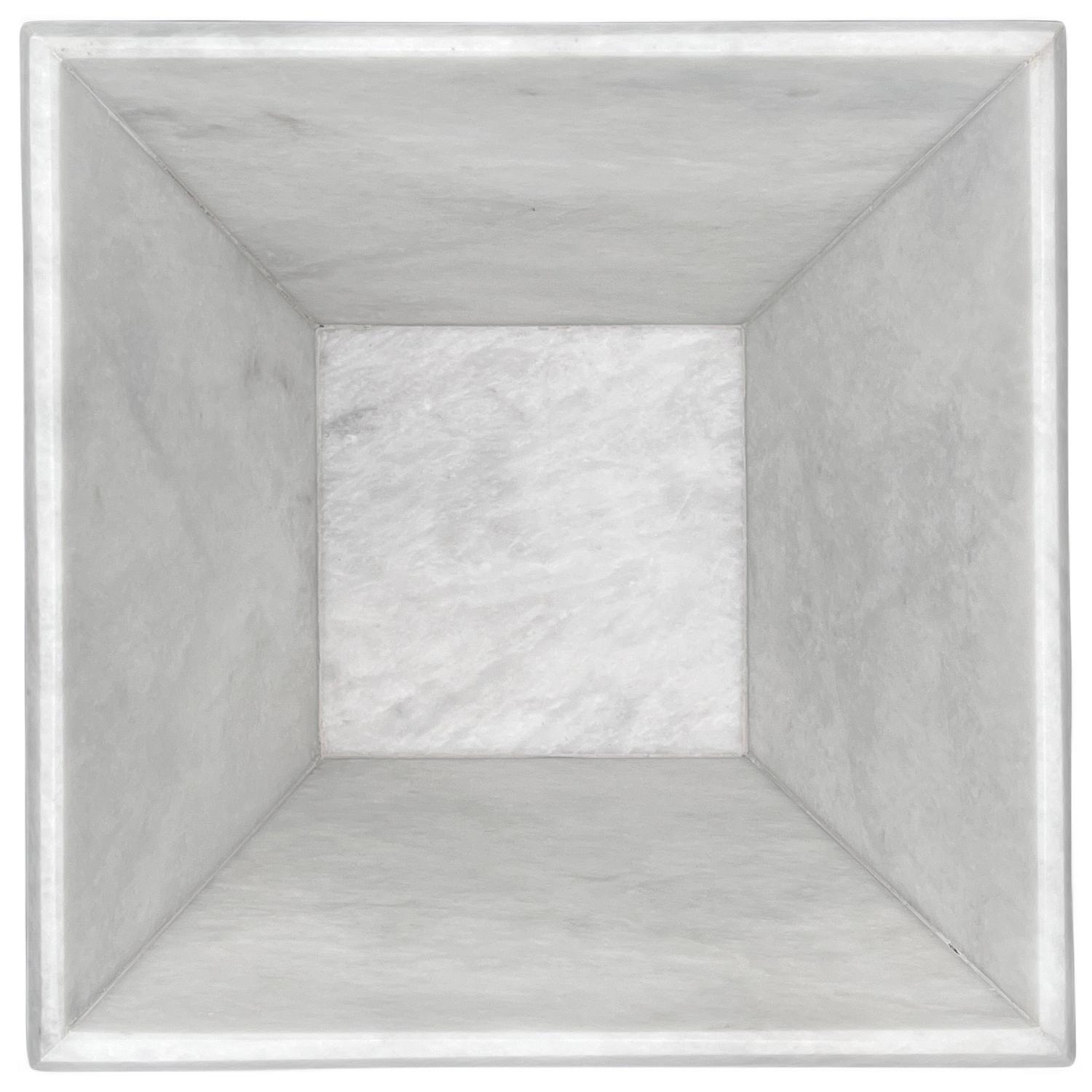 Yasmin Marble Waste Bin - Pearl White Marble Honed