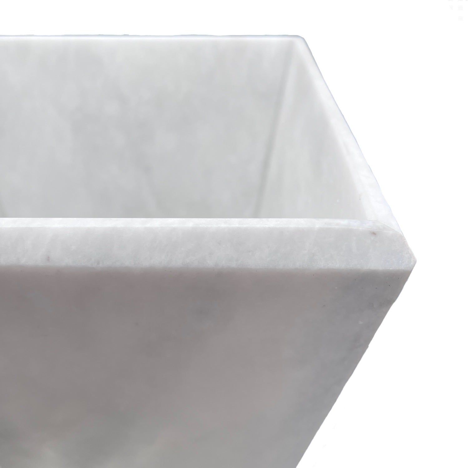 Yasmin Marble Waste Bin - Pearl White Marble Honed